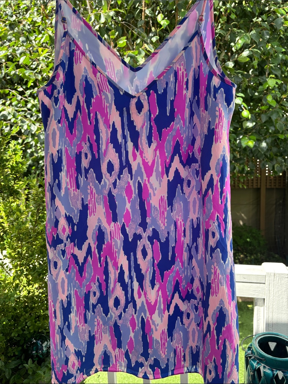 Lilly Pulitzer Lela Amethyst Kaleidoscope Silk Dress “One Too Many” Thin Straps💖 - Picture 6 of 6
